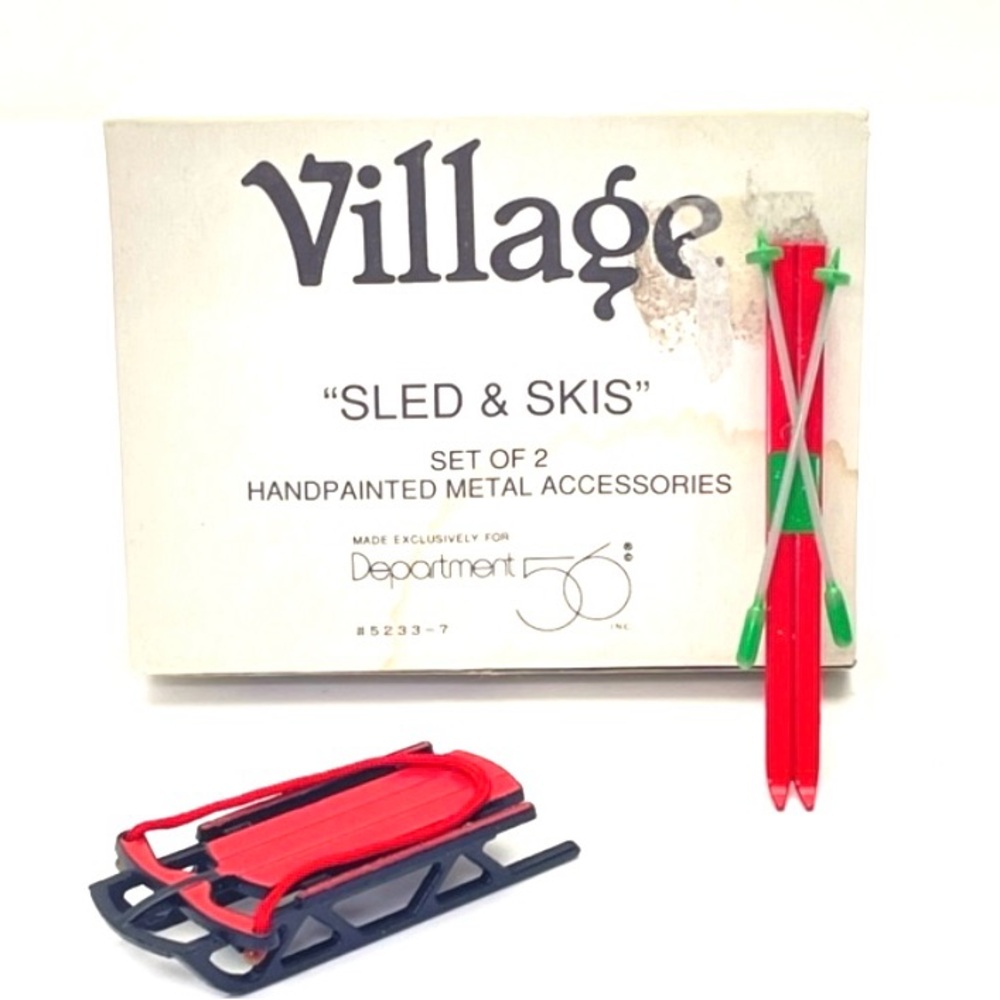 Department 56 Village Sled & Skis Miniature Doll House